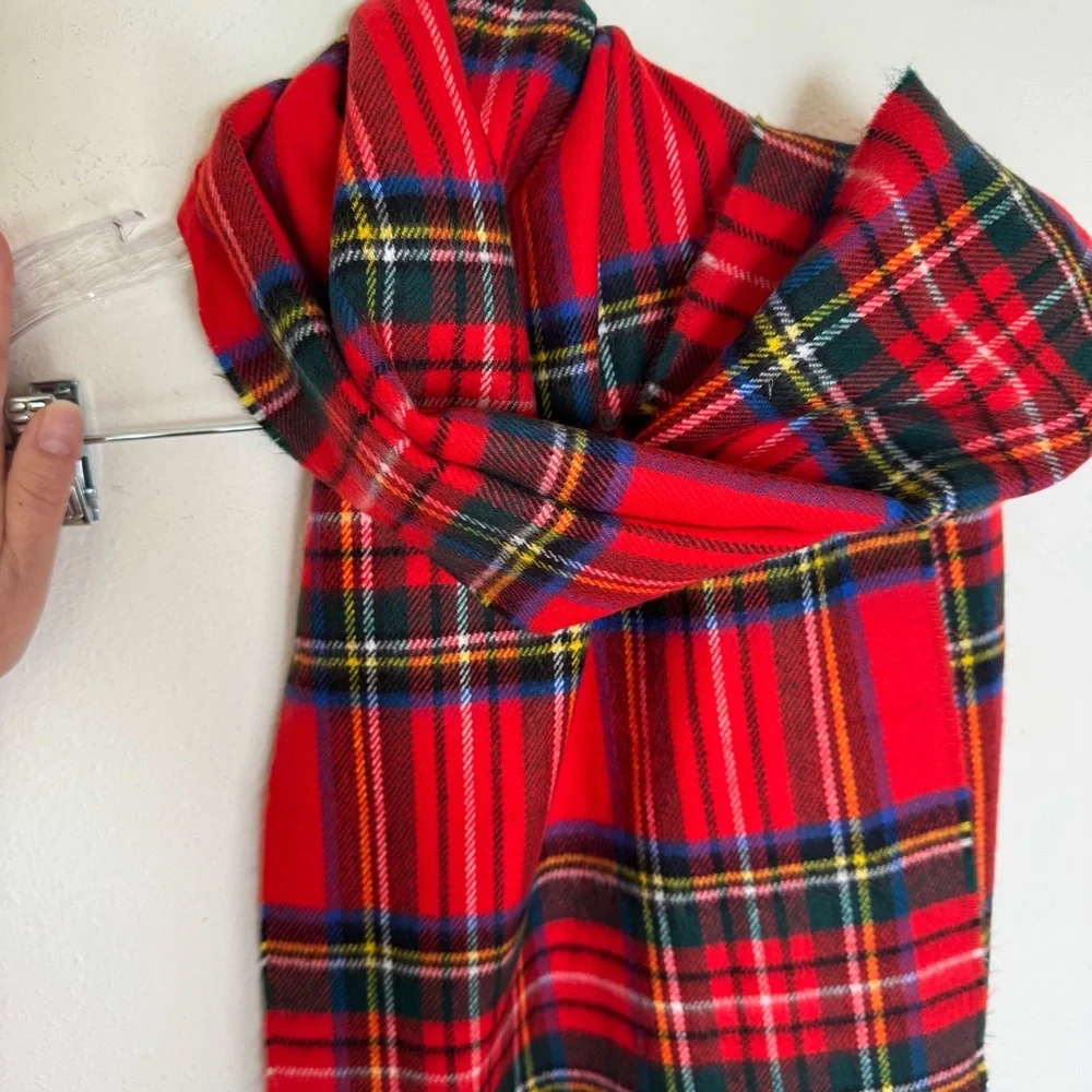 Red Tartan Plaid Scarf Soft‎ Shawl
